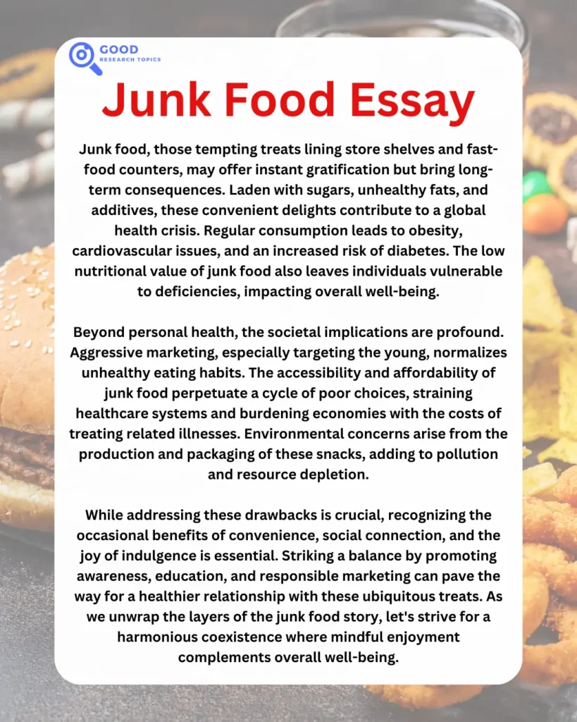 junk food essay for ielts